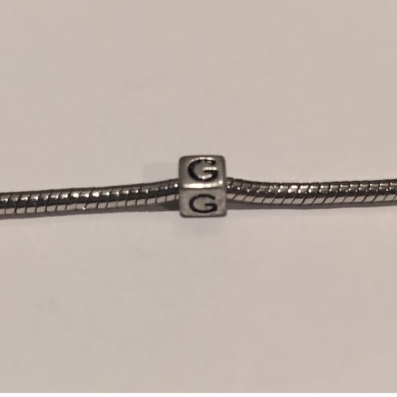 Silver G Spacer Charm for Pandora Style Bracelet - Picture 4 of 5